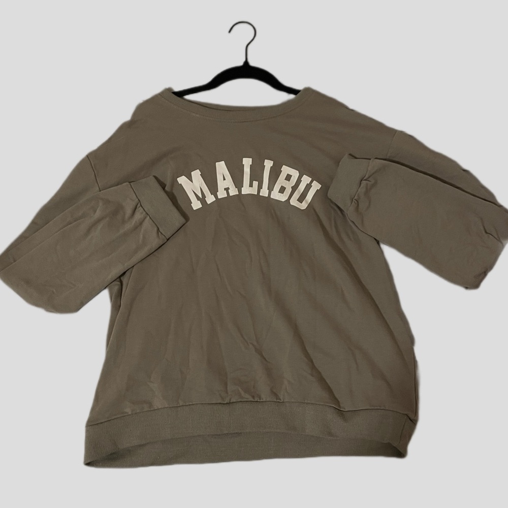 Dark Green “Malibu” Crewneck Top